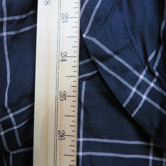 SOHO* Women's Button Down Long Sleeve Front Knot Size Medium Black w/White Lines - Picture 13 of 15